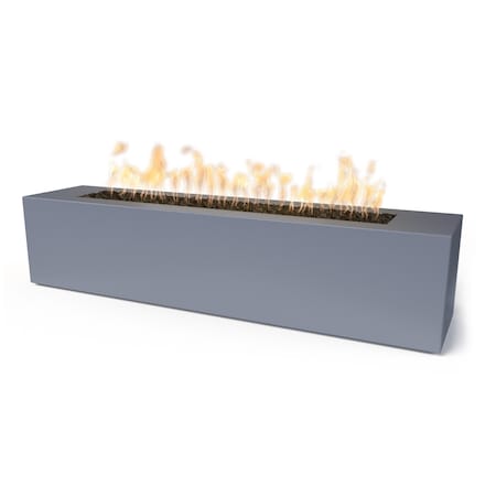 The Outdoor Plus 72 Rectangular Carmen Fire Pit, Powder Coated Metal, Gray, Spark Ignition with Flame Sense, Natural Gas OPT-CRMPC7216FSEN-GRY-NG